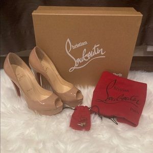 Christian Louboutin Lady Peep 35.5 Nude. - image 1